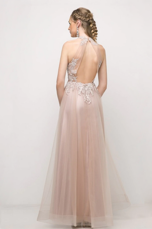 A-Line Gown with Halter Neckline