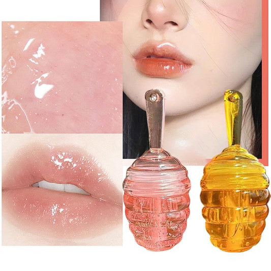 Hydrating Lip Oil,High Shine Honey Lip Oil,Long Lasting Moisturizing Lip Glow Oil,Non Sticky Lip Gloss,Dilute Lip Lines anti Dry Cracking Lip Oil Lip Plumper Lip Gloss