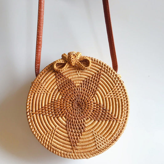 Size: 20X8cm, Color: Style11 - Rattan bag Messenger bag straw bag