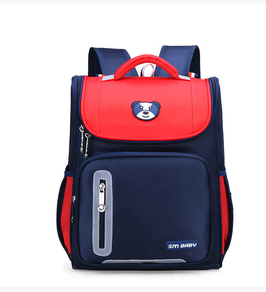 Color: Red, Size: Small - Children's Space Bag Water Repellent Trolley Backpack