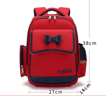 Color: Red, Bag style: Trumpet - Babudou Schoolbag For Primary School Girls Grade 1-3-6 Children'S Bag 8-12 Girls' Light Double Blind Bag 5