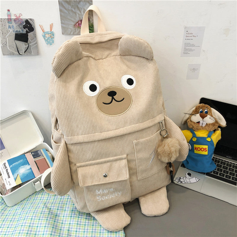 Color: Khaki, Bag style: There are ornaments - New Casual Backpack For Junior And High School Students