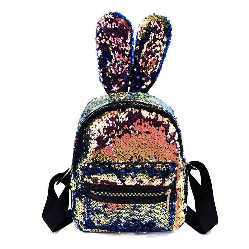 Color: Golden - All-match ladies leisure bag sequin small backpack
