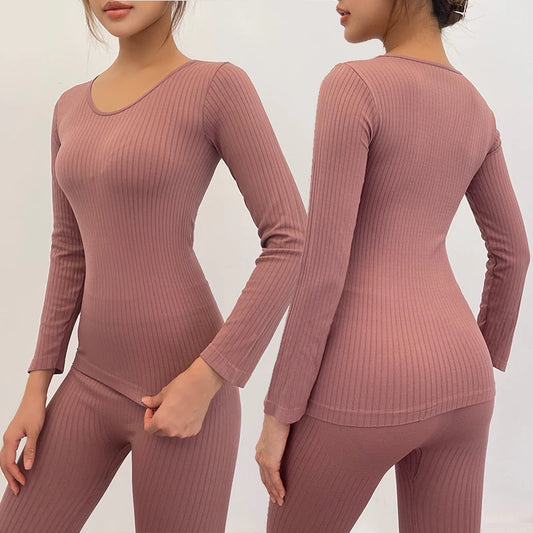 Women'S Thermal Underwear Winter Clothes Seamless Thick Warm Lingerie Women Thermal Clothing Set Women Underwear Set 2 Pcs