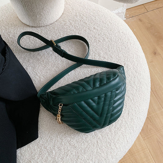 Color: Green - Student Trendy Messenger Simple Ins Fashion Chest Bag