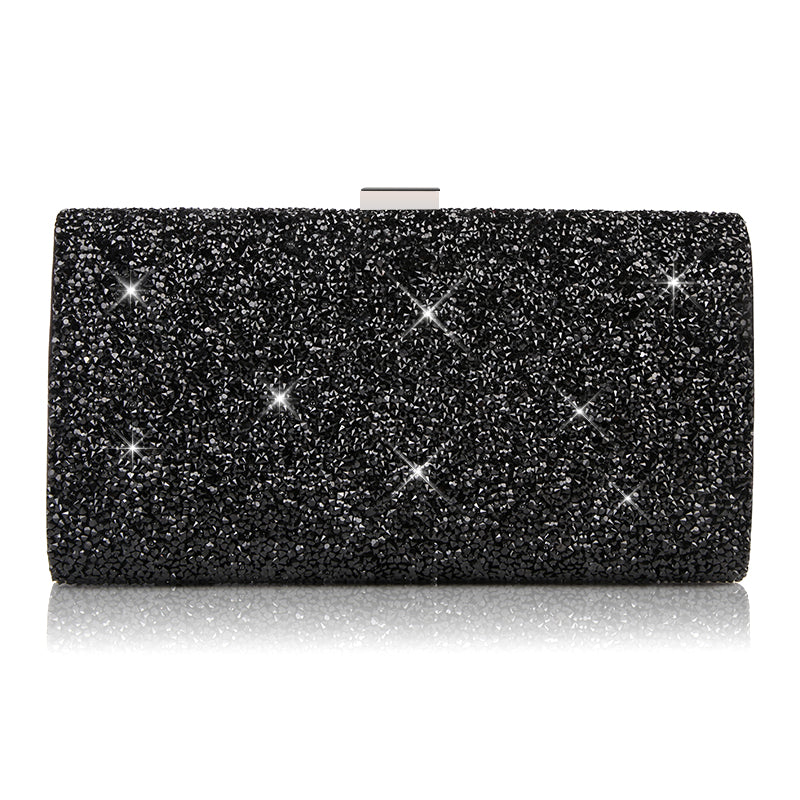 Color: Black - Diamond-encrusted clutch