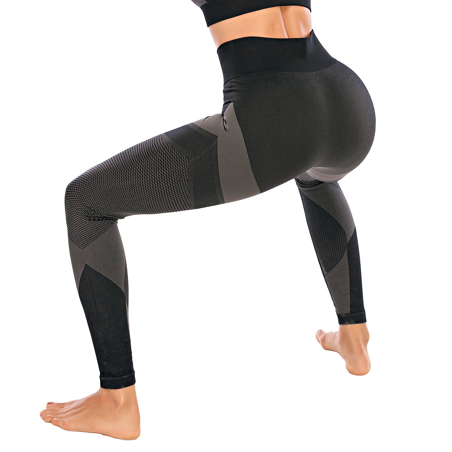 Color: Black, Clothes style: Leggings-S, Size: - Sports Underwear Women Shockproof Gathering High-intensity Yoga Bra