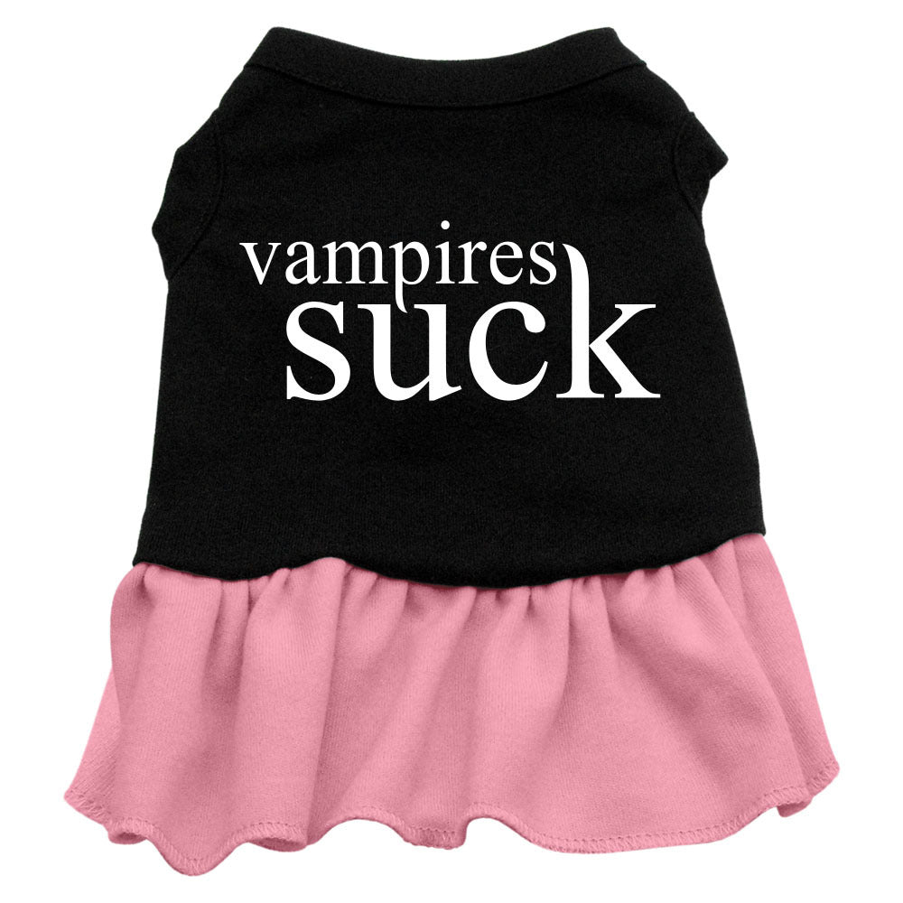 Vampires Suck Screen Print Dress Black with Pink XXL