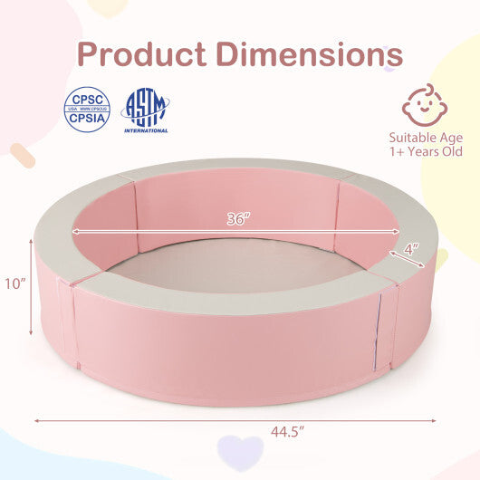 Piscina de bolas de espuma desmontable con 50 bolas oceánicas de colores - Rosa - Color: Rosa
