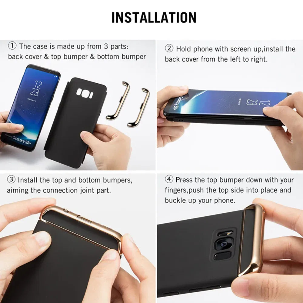 Color: Blue, Material: Microfiber - Luxury 3 in 1 Case for Samsung Galaxy S6 S7 Edge S8 S9 S10 Plus Note 8 9 Hard Cover J3 J5 J7 Pro 2017 J4 J6 J8 2018 A20 A30 A50