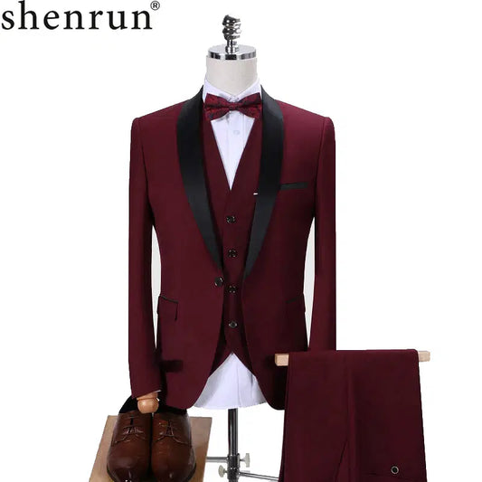 Color: Blue, Size: 5XL - Shenrun Men Tuxedo Slim Fit Fashion Suit Wedding Shawl Lapel 3 Pieces Skinny Single Breasted Jacket Party Prom Singer Costume