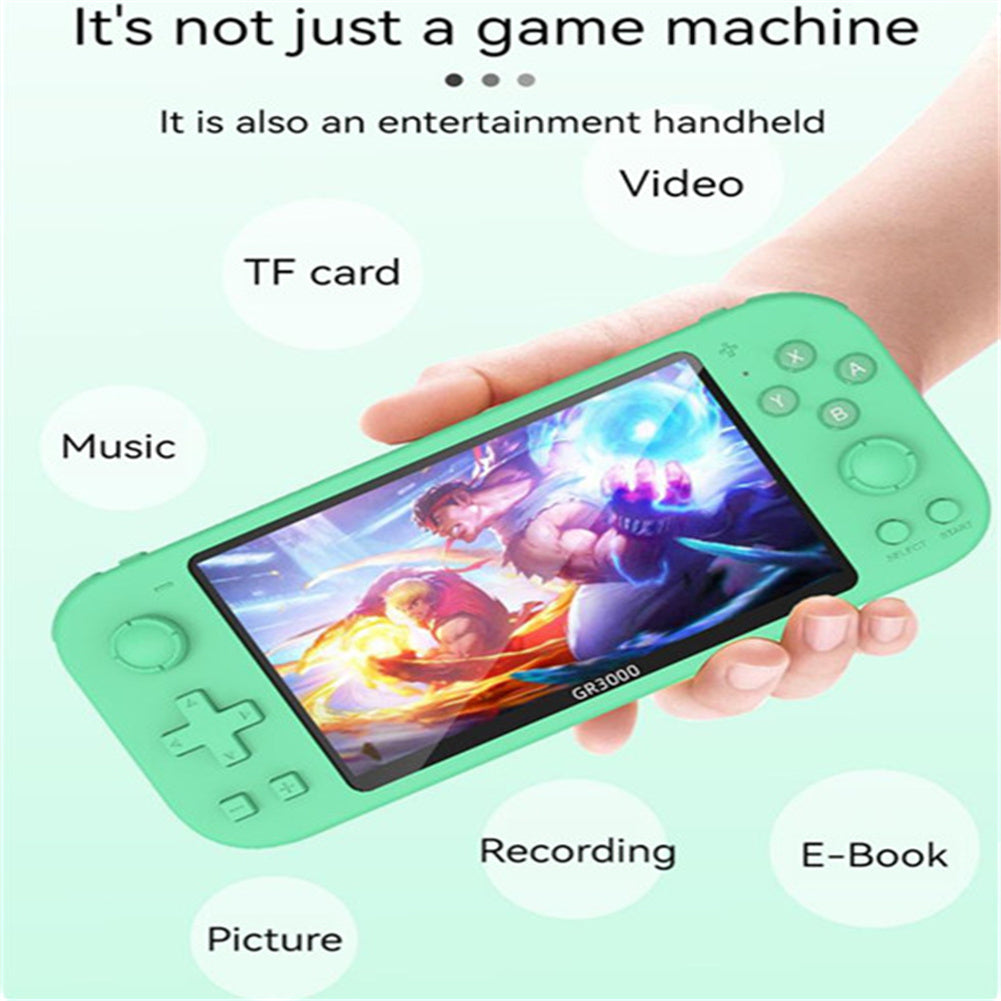 Gr3000 Handheld Game Console 5.1-inch Type-c Interface Retro Game Console Compatible for Fc/gba/gbc/md/nes/sfc/ps Purple