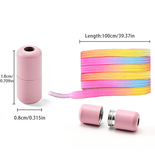 No Tie Shoe Laces Colorful Buckle Shoelaces Pearl Light Colorful