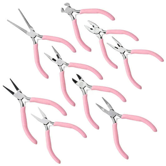 Cute Pink Color Handle Anti-slip Splicing and Fixing Jewelry Pliers