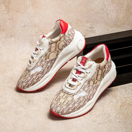 Color: Khaki, Shoe Size: 39 - Alphabet Print Design New Women's Flat Shoes Simple Versatile Lightweight Comfortable Fashion Women's Casual Shoes