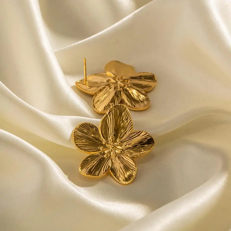 Nuevo pendiente de mariposa RAKOL de acero inoxidable de moda en oro de 18 quilates