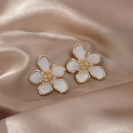 ZAKOL New Temperament Flower Earrings for Women Girls Sweet Korean