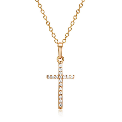 Hot Selling Jewelry Cross Pendant Necklace With Zircon Fashionable And