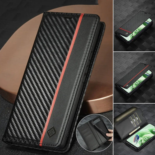 Color: Blue, Material: PVC - Carbon Fiber Leather Case for Samsung A14 A24 A34 A54 5G A13 A23 A33 A53 Galaxy A52 A72 A32 A12 A04S A02S Wallet Card Slot Cover