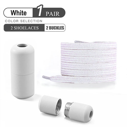 No Tie Shoe Laces Colorful Buckle Shoelaces Pearl Light Colorful