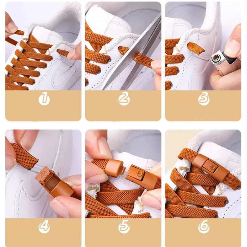 Cordones elásticos para zapatillas de tenis, sin cordones, con cierre de seguridad