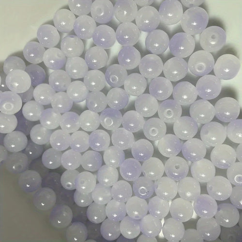 8mm/50pcs Sweet Style Dual Color Glass Loose Beads For Handmade DIY
