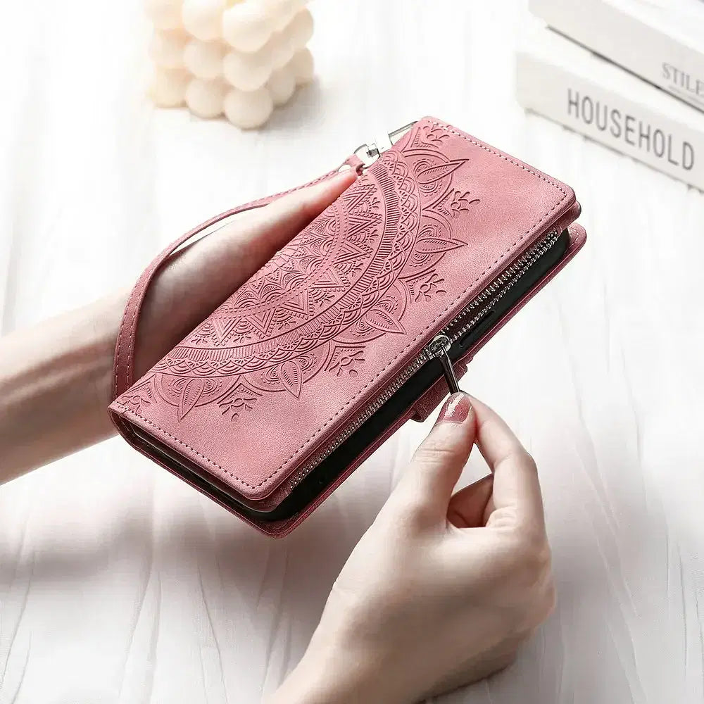 Color: light yellow, Material: Plastic - CrossBody Strap Zipper Wallet Coque for Samsung Galaxy A71 A51 A50 A41 A21S A30 A70 A50S A20 A31 A30S A10 A20E A 51 70 Flip Case