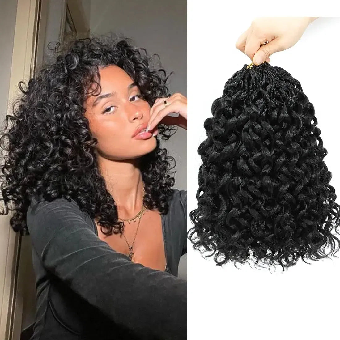 Color: T1B/30, Stretched Length: 14inches, Bulk Buy: 1Pcs/Lot - Box Gogo Curl Crochet Hair for Black Women Pre looped Short Ocean Wave Crochet Hair Water Wave Beach Curl Crochet Braiding Hair
