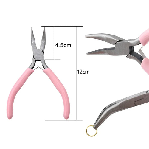 Cute Pink Color Handle Anti-slip Splicing and Fixing Jewelry Pliers