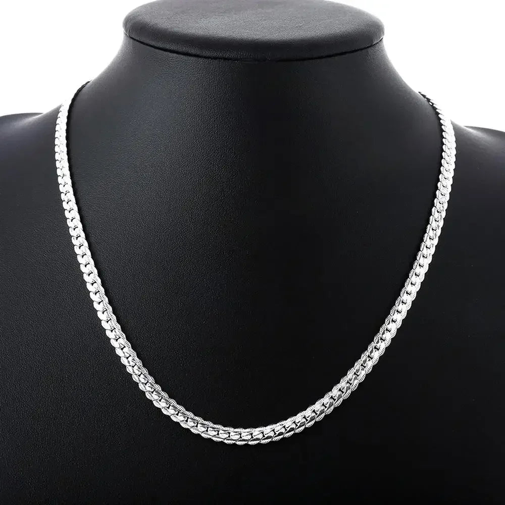 20-60cm Silver Color Luxury Brand Design Noble 6mm Necklace Chain For