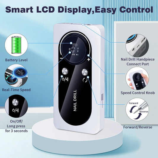 45000RPM Nail Drill Machine Kit Rechargeable Nail Sander Machine With