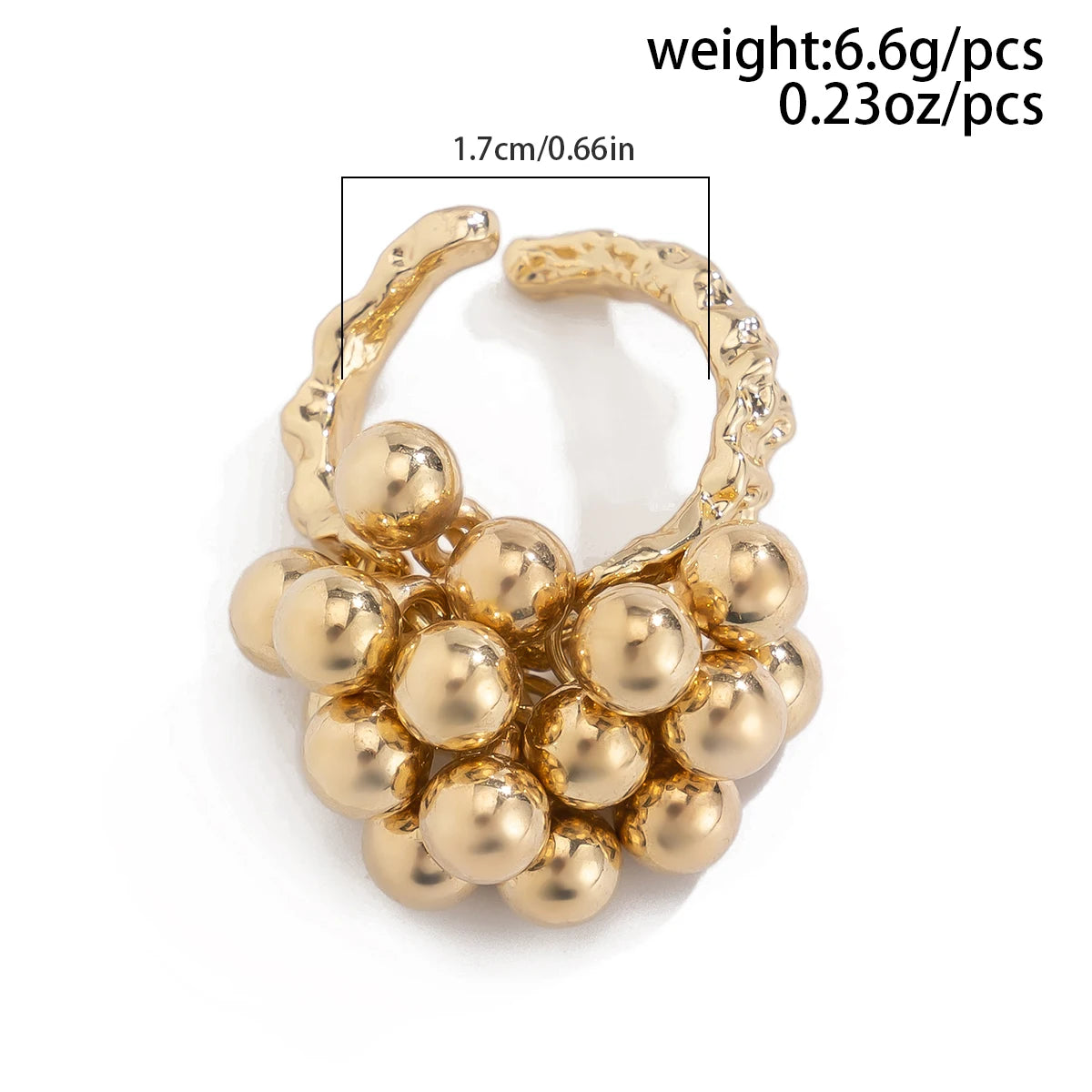Anillo de bola pequeña CCB con diseño creativo de IngeSight.Z para mujeres y hombres. Tendencia.