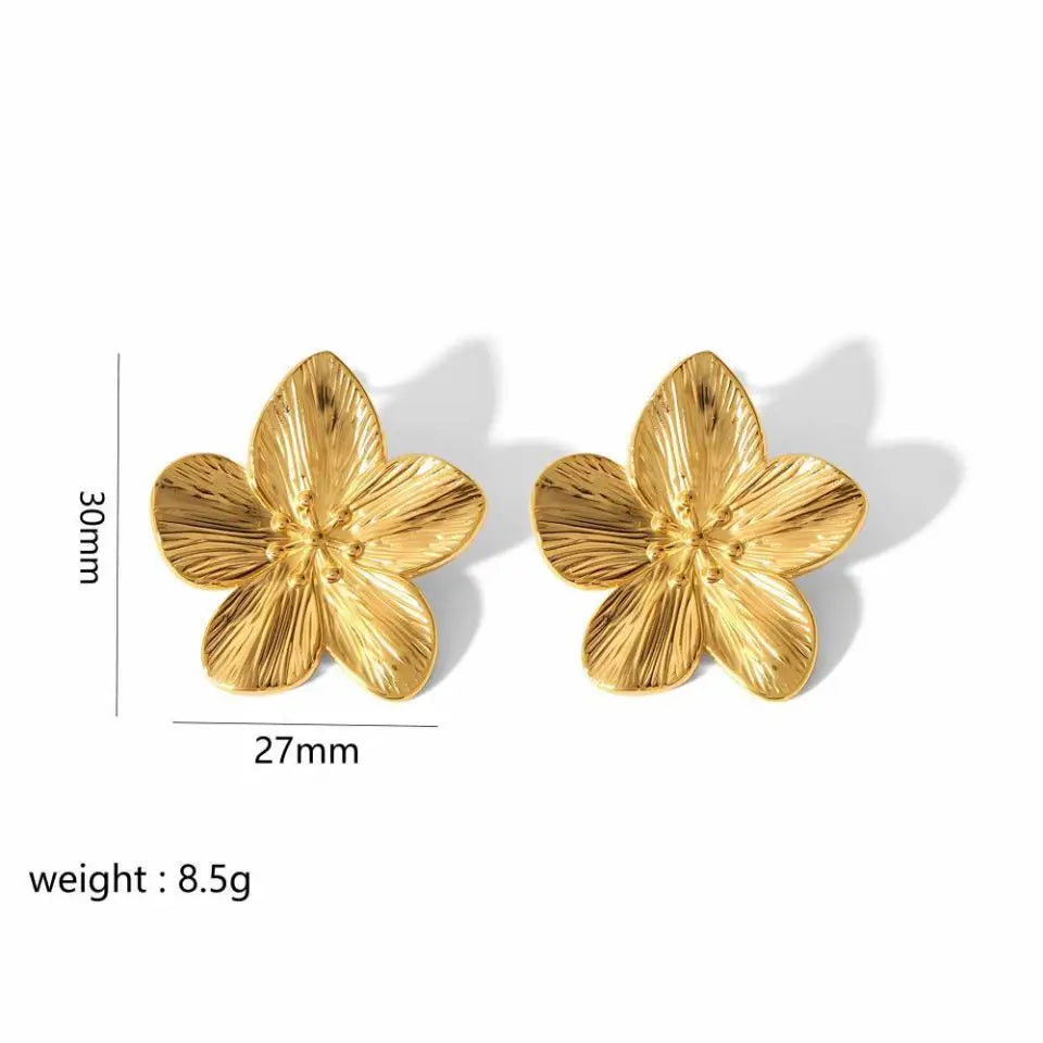Nuevo pendiente de mariposa RAKOL de acero inoxidable de moda en oro de 18 quilates