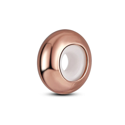 Dijes de cuentas espaciadoras de silicona de plata de ley 925 para joyería