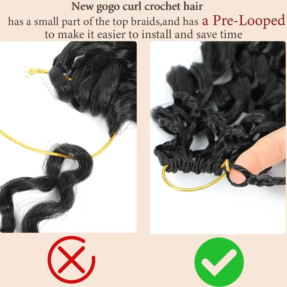 Color: #27, Stretched Length: 18inches, Bulk Buy: 1Pcs/Lot - Box Gogo Curl Crochet Hair for Black Women Pre looped Short Ocean Wave Crochet Hair Water Wave Beach Curl Crochet Braiding Hair