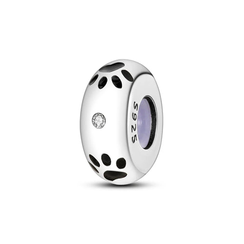 Dijes de cuentas espaciadoras de silicona de plata de ley 925 para joyería