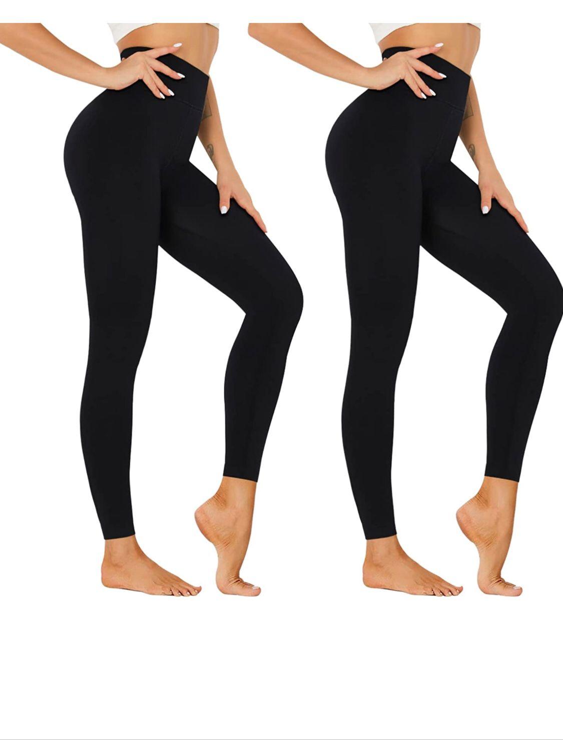 2 Pack Women’s Fleece Lined Leggings High Waist Stretchy warm