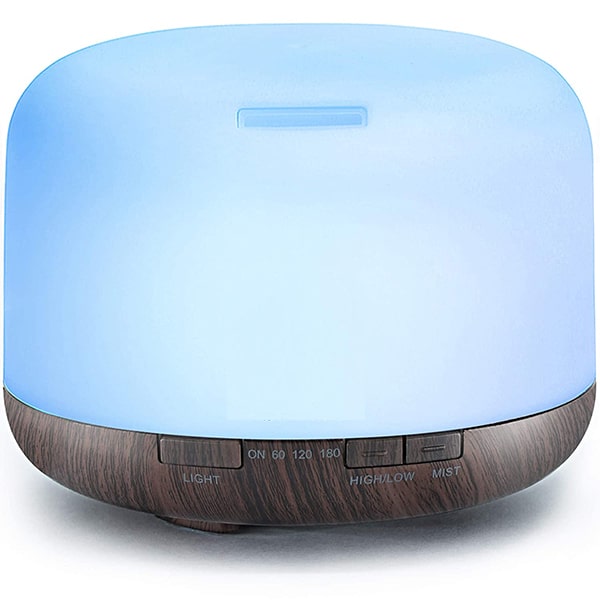 Difusor de aromaterapia de aceites esenciales que cambia de color con control remoto