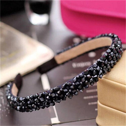 Shining Crystal Embellished Korean Fashion Hair Hoop - Purplish Blue