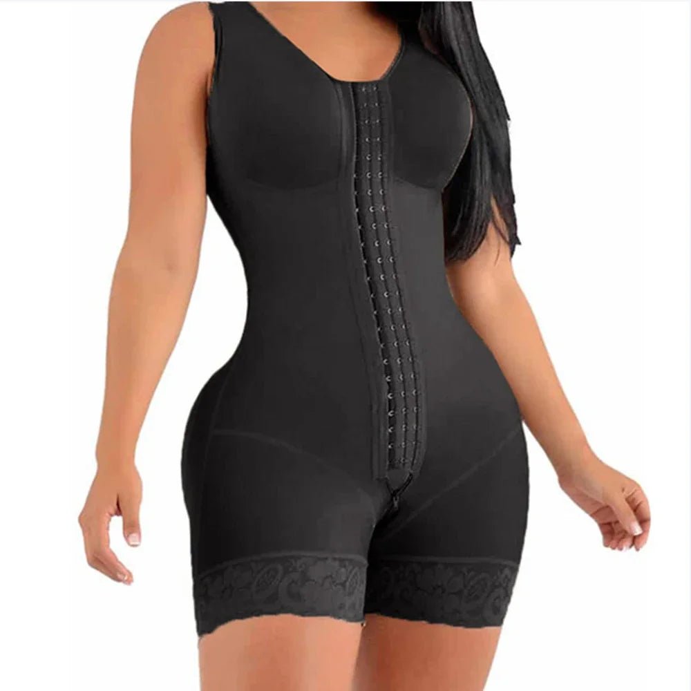 Full Body Shaper High Compression Shapewear Girdle with Brooches Bust for Postpartum Slimming Sheath Belly Fajas Colombianas
