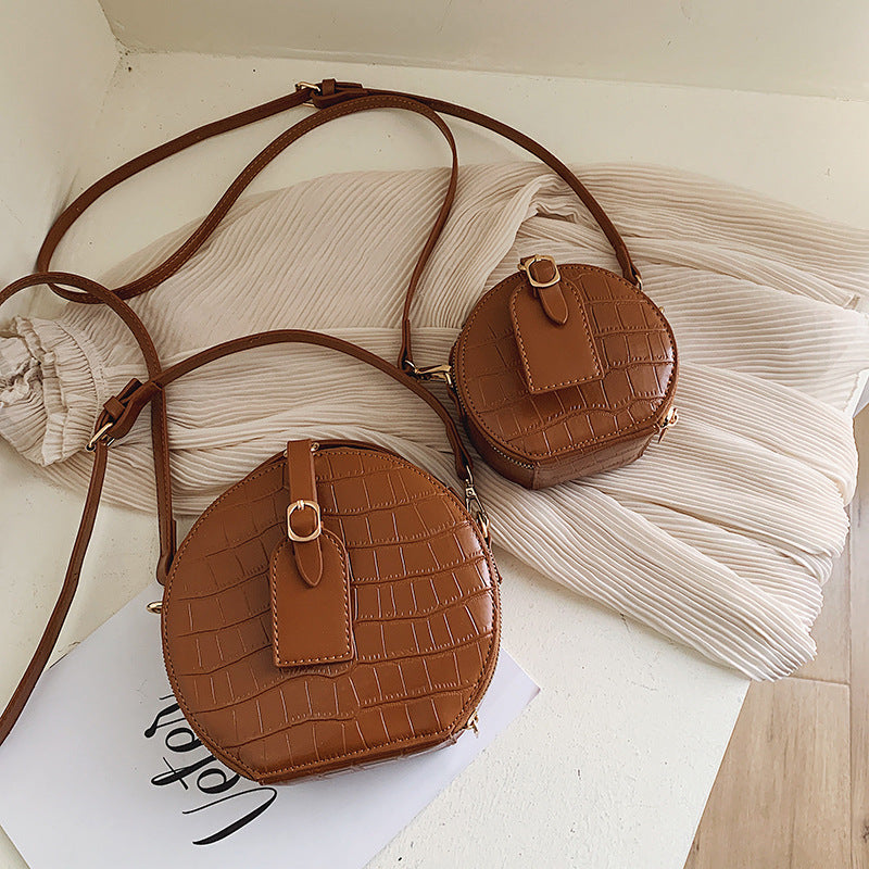 Color: Brown, Size: S - Wild small round bag