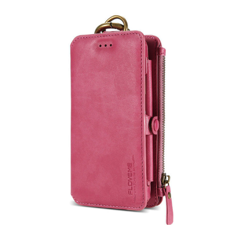 Color: Pink, Style: Iphone 8 plus - Business PU bag mobile phone case