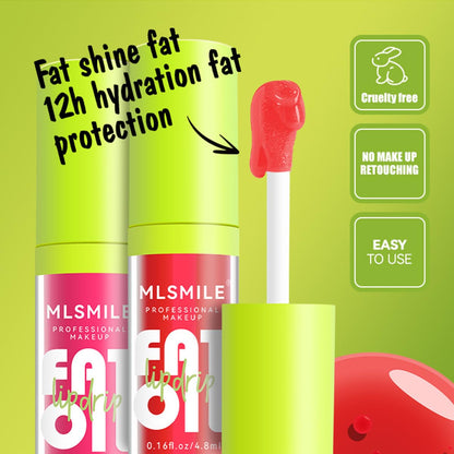 Hydrating Lip Glow Oil Plumping Lip Tint, Hydrating Lip Gloss Tinted Lip Balm Transparent Lip Care, Long Lasting Moisturizing Non-Sticky Fresh Shiny Texture Lip Oil 0.14 OZ - 104 LOVE