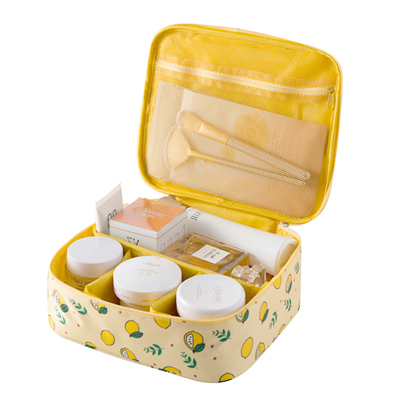 Color: Yellow lemon, style: A - Large-capacity Portable Simple Cosmetic Bag