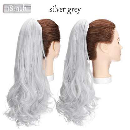 Synthetic 12-26Inch Claw Clip on Ponytail Hair Extension Ponytail Extension Hair for Women Pony Tail Hair Hairpiece