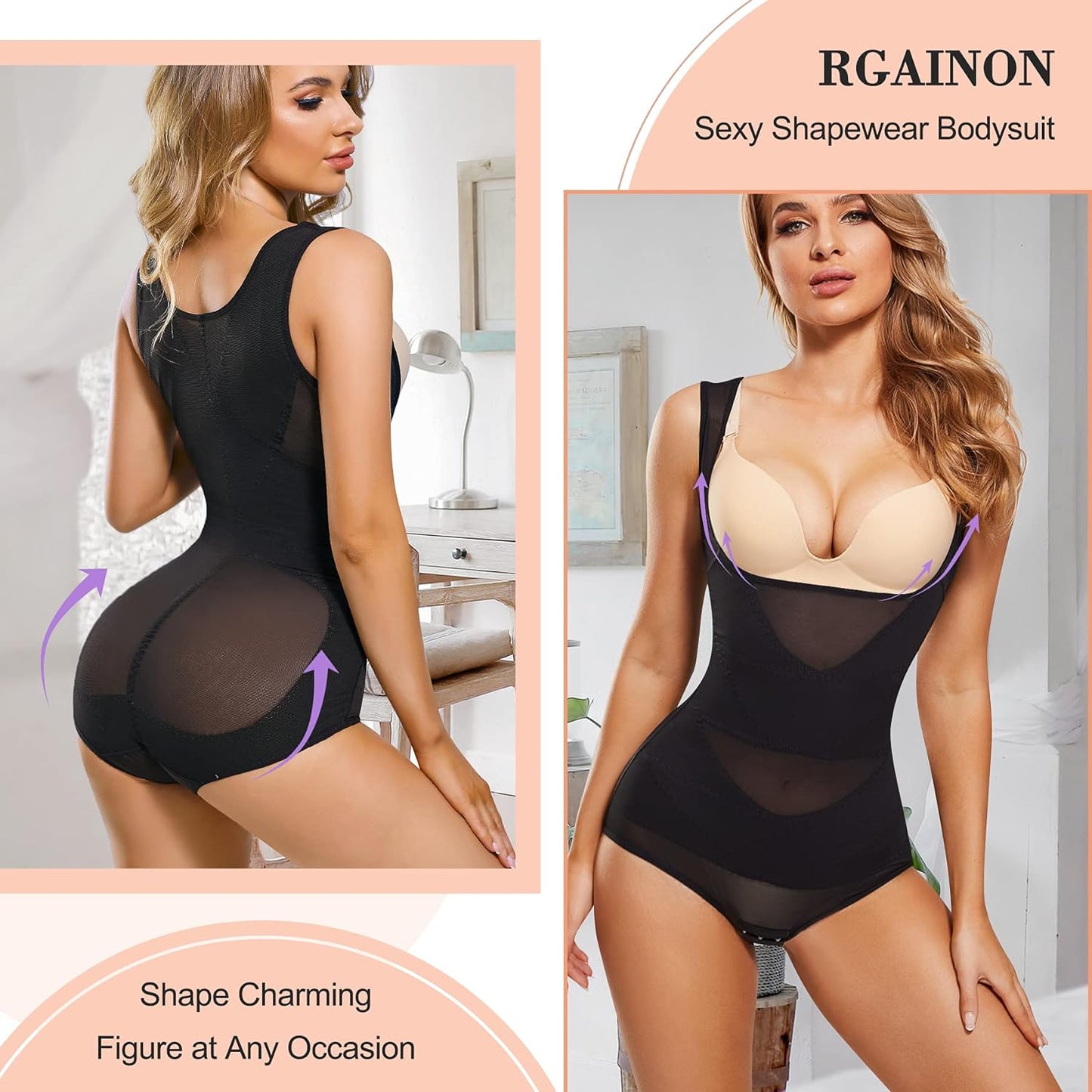 Waist Trainer Shapewear Bodysuits for Women Tummy Control Slimming Fajas Colombianas Body Shaper Open Bust Bodysuits