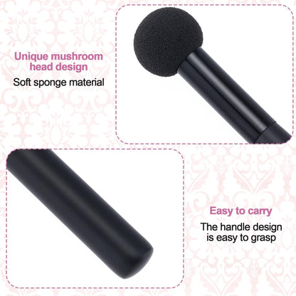 6Pcs Sponge Makeup Applicator with Handle, Sponge Eyeshadow Applicators Makeup, Eyeshadow Sponge Brush, Cotton Eye Makeup Eyeshadow Brushes Set for Women Girls (4.5 Inch Long) Washable