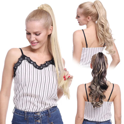 Synthetic 12-26Inch Claw Clip on Ponytail Hair Extension Ponytail Extension Hair for Women Pony Tail Hair Hairpiece