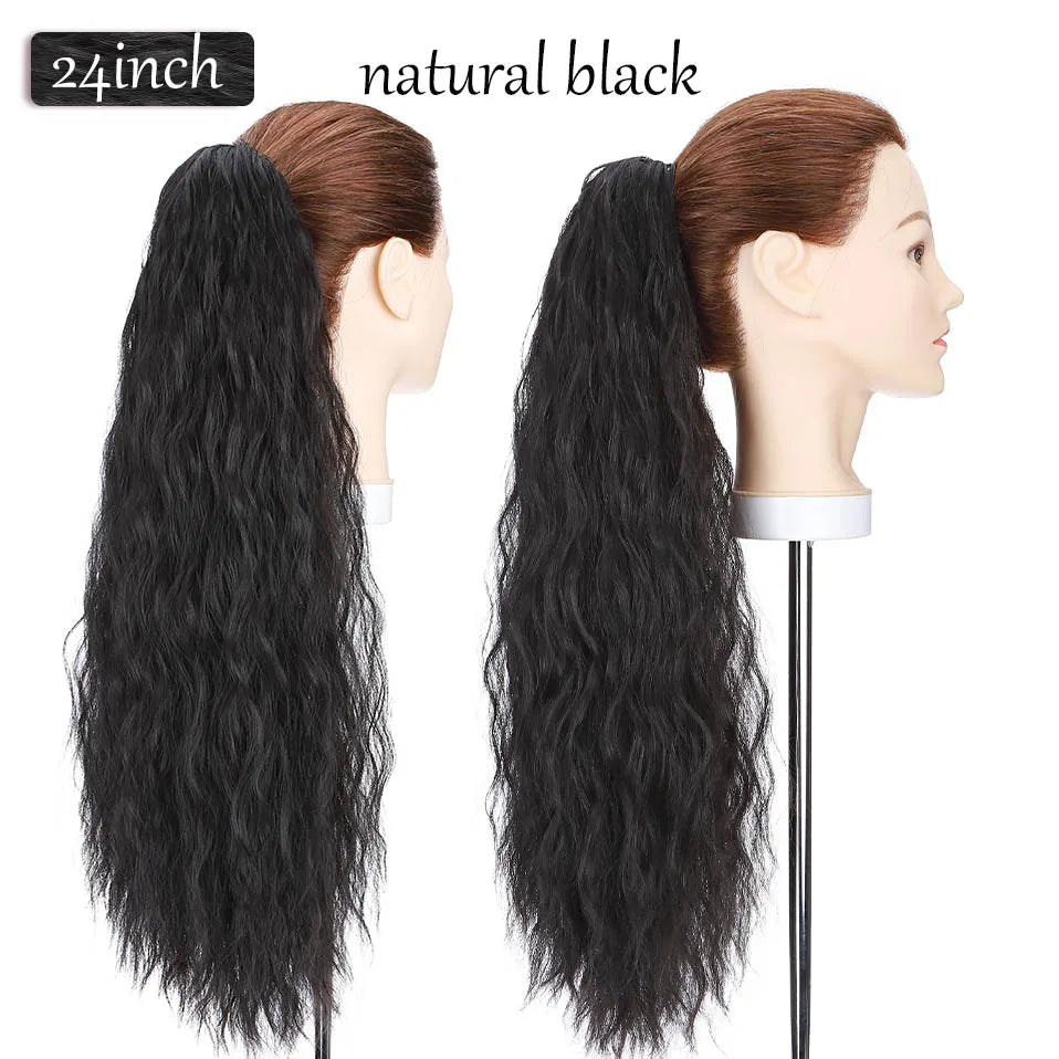 Synthetic 12-26Inch Claw Clip on Ponytail Hair Extension Ponytail Extension Hair for Women Pony Tail Hair Hairpiece