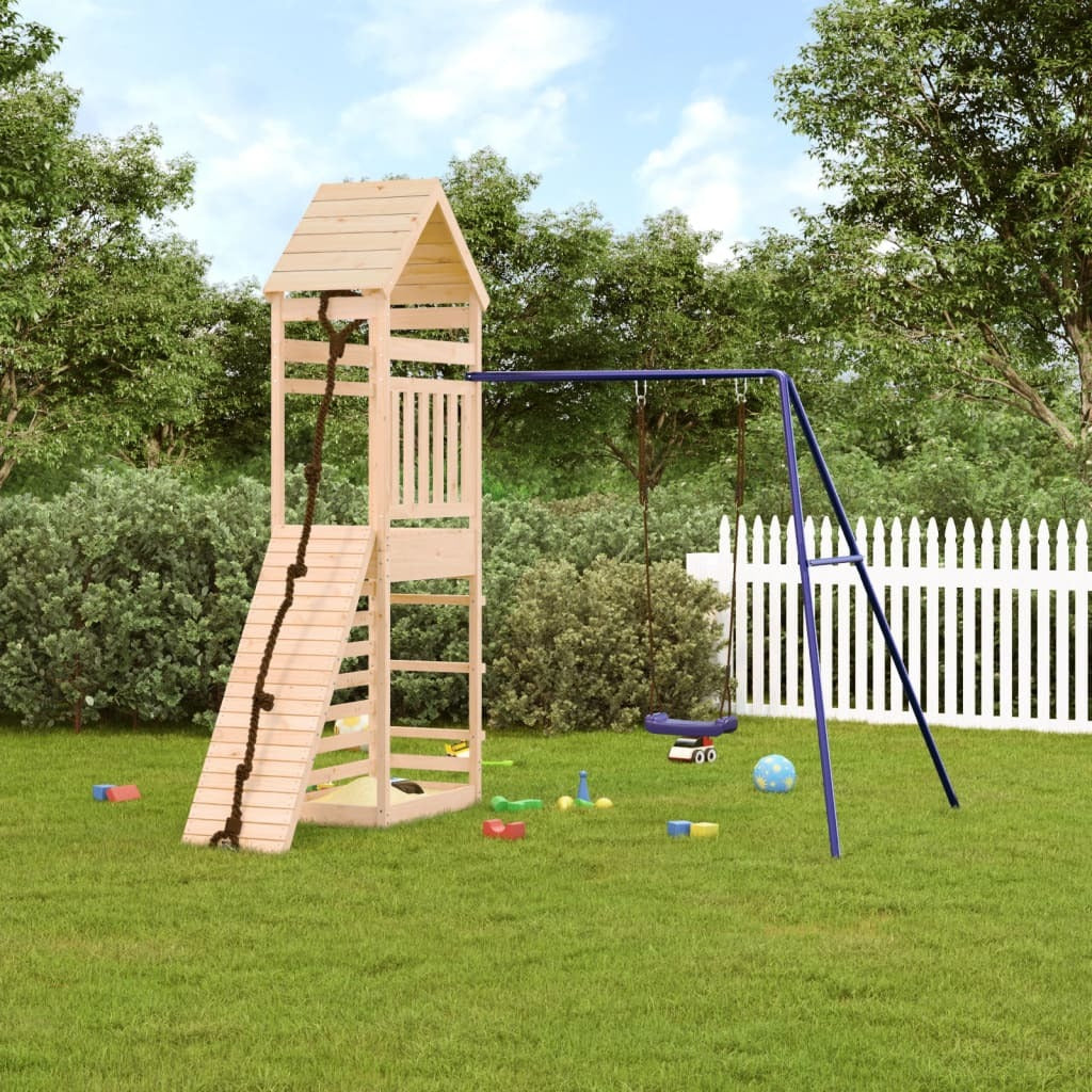 Outdoor Playset Natural pine, Blue Solid pine wood Large Durable